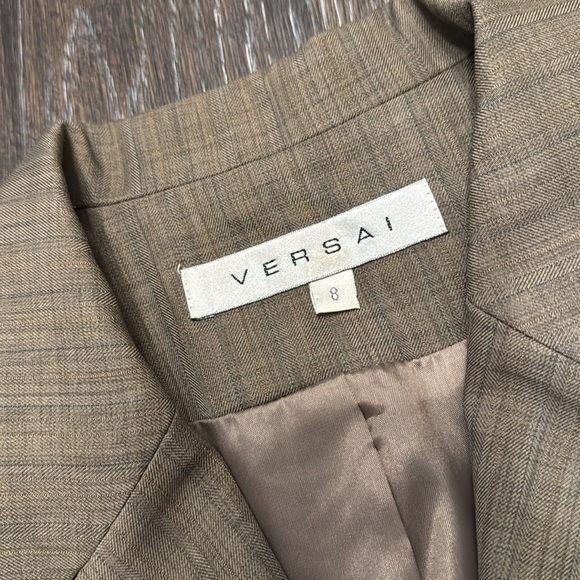 🟠 VERSAI 2PC BROWN BUSINESS SUIT SIZE 8 - Picture 3 of 12